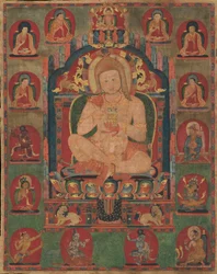 Portrait of Jnanatapa Attended by Lamas and Mahasiddhas, ca. 1350