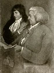 Portrait of Samuel Shoemaker, in Bobwig, and His Son, 1789, 1937
