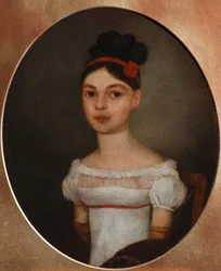 Portrait of Yelizaveta Fyodorovna Ozerova, née Zagryazyskaya 1800-1885, 1815