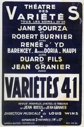 Poster Advertising Variétés 41 Variety Show, France