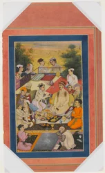 Prince Feasting on a Balcony, Folio from the Davis Album, late 17th-early 18th century