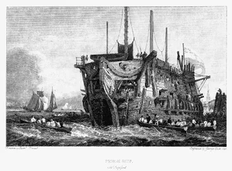Prison Hulk at Deptford, London