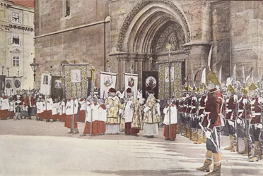 Procession in honour of Saint Stephen in Budapest on 20 August