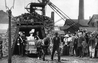 Queen Mary Visiting a Welsh Colliery