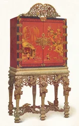 Red and Gold Lacquer Cabinet, c1695
