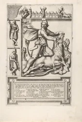 Relief with Mithras kneeling upon a bull and driving a sword into its shoulder, 1564