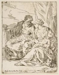 Rest on the Flight into Egypt, Mary Holding the Infant Christ while St.