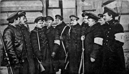Revolutionary students after the February Revolution, Russia