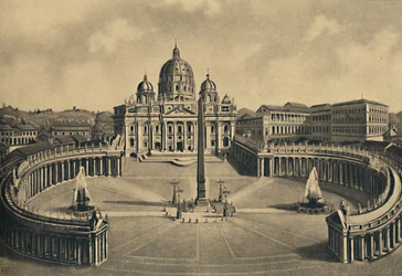 Rome - Basilica and Square of St. Peter. Vatican Palace, 1910