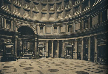 Roma - Interior of the Pantheon, now church of S. Maria ad Martyres, 1910