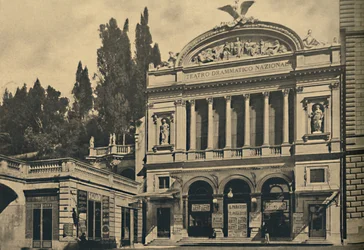 Roma - Via Nazionale. National Dramatic Theatre and Colonna Villa