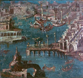 Roman Wall-Painting of a Harbour Scene