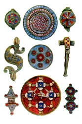 Romano-British enamelled ornaments, 1st-2nd century AD
