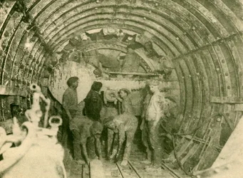 Rotary Cutter at Work in the Enlarged Tube of the City and South London Railway Line