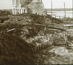 Ruined Building and Trenches Along the Coast, c1914-c1918