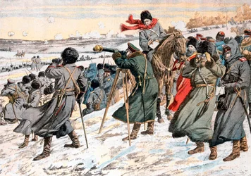 Russian General Kouropatkine giving order to retreat, Russo-Japanese War, 1904