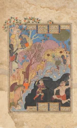 Rustam Slays the White Div, Folio from a Shahnama Book of Kings
