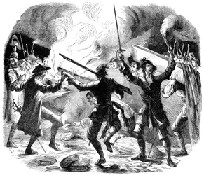 Sacheverel rioters destroying the furniture of the chapel near Lincolns Inn, London