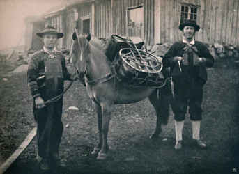 Saetersdalen Highlanders with Pack-Horse, 1914