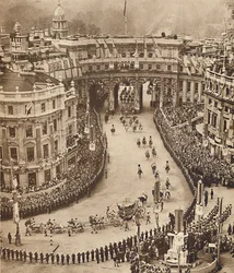 Sailors Line the Route in Trafalgar Square