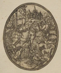 Saint Eustace reduced reverse copy in oval