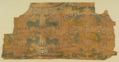 Samite fragment with hunters