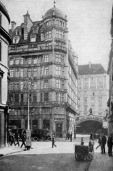 Savoy Hotel and Theatre across the Strand from Norfolk Street, London, c1930s