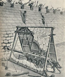 Saxons Battering Down a City Wall