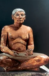 Seated scribe, Ancient Egyptian, 5th Dynasty