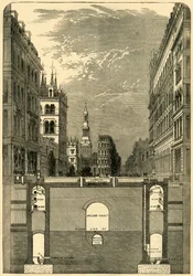 Section of the Holborn Viaduct, Showing the Subways