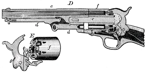 Sectional view of the Colt revolver, c1880