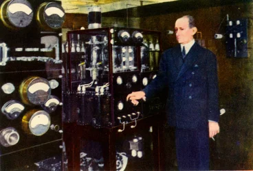 Senator Marconi in the Wireless Room of His Yacht