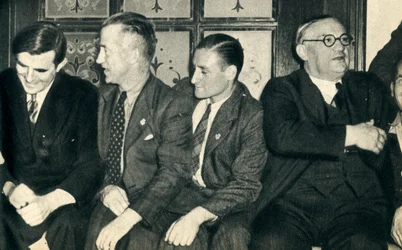 Shipmates Ashore. John G. Winant, Ernest Bevin, with Merchant Seamen, 1942