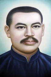 Shop Selling Religious Christian Items. Father Francois Xavier Truong Buu Diep. Portrait. Ho Chi Minh City, Vietnam