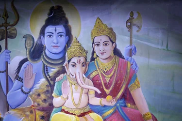 Shree Ram Mandir, Leicester. Shiva, Parvati and Their Son Ganesh, United Kingdom