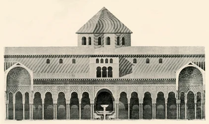 Side Elevation of the Court of the Lions and Fountain