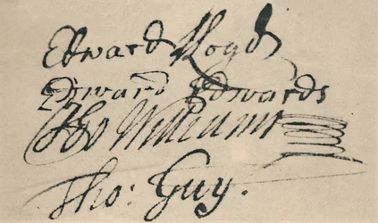 Signature of Edward Lloyd, 1692, 1928