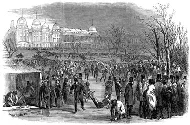 Skating in Regents Park, 1850