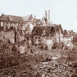 Soissons Cathedral, Soissons, Northern France, c1914-c1918