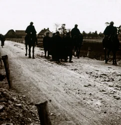 Soldiers on a road, c1914-c1918