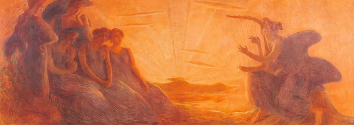 Some Women Listen to the Music Coming from the Strings of a Harp