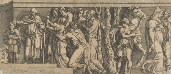 Statue of Niobe and Her Worshippers, with Apollo and Diana and Other Figures, 1543-47