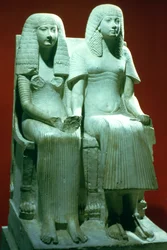 Statue of a Husband and Wife, Egyptian, 18th Dynasty