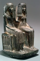 Statue of an Ancient Egyptian Official and His Wife