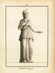 Statue of the Roman goddess of wisdom Minerve Ergane
