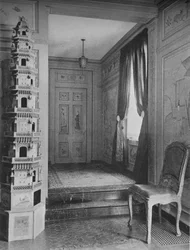 Steps leading from hall to dining room door, house of Mrs WK Vanderbilt, New York City