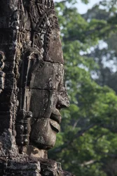 Stone Faces on Towers in the Bayon Temple at Angkor Thom Depicting Jayavarman VII as a Bodhisattva