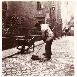 Street sweeper, c 1905