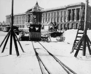 Suburban Train Station in Front of the Academy of Arts, St Petersburg, Russia, c1896-c1898