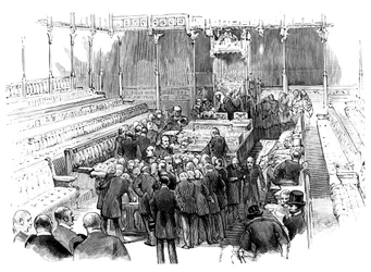 Swearing in Members at the House of Commons, Westminster, London